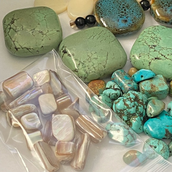 Assorted Natural Stone, Glass & Mother of Pearl Beads - Picture 11 of 14